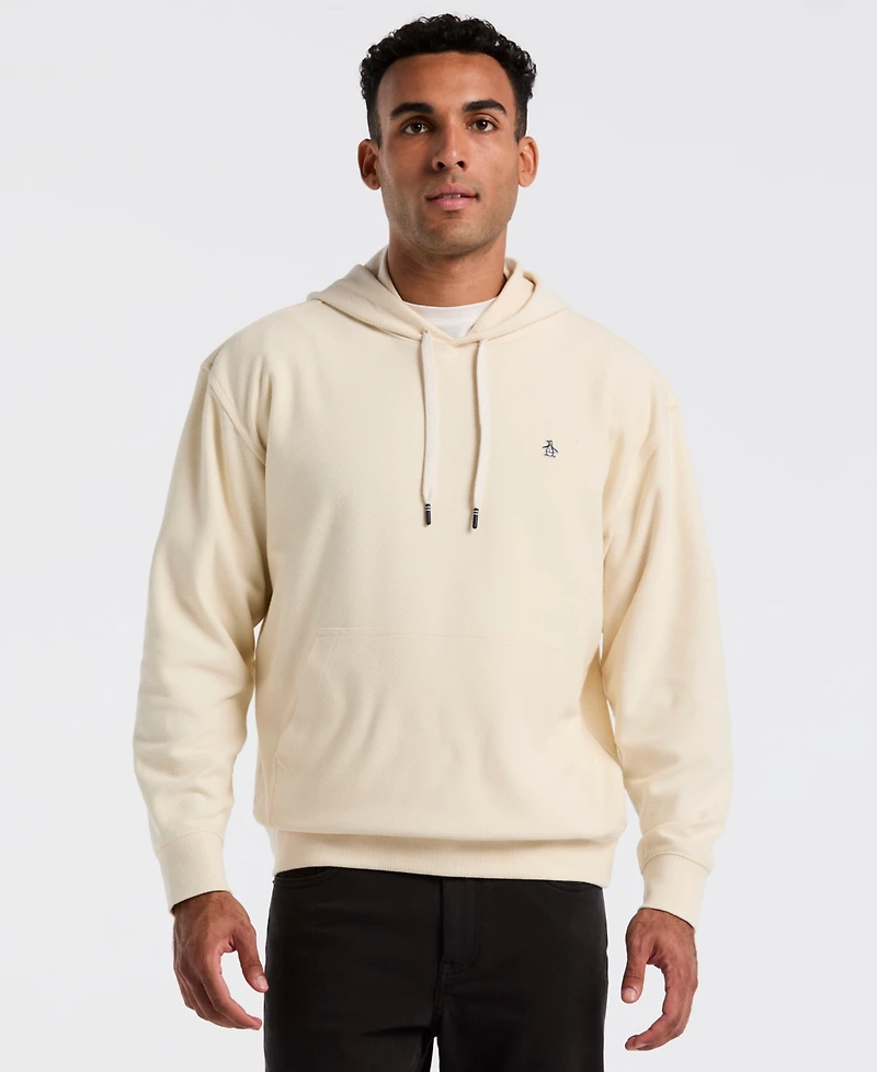Original Penguin Men's Knit Twill Long Sleeve Hoodie