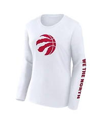 Fanatics Women's White Toronto Raptors Long Sleeve T-Shirt