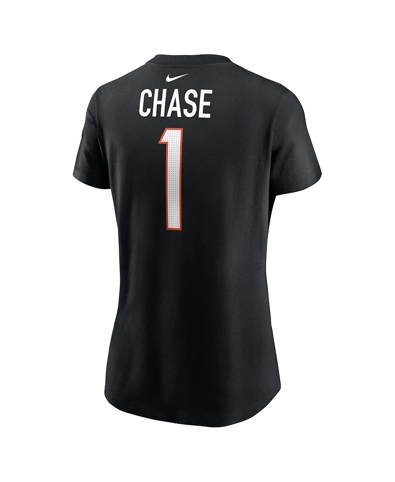 Nike Women's Ja'Marr Chase Black Cincinnati Bengals Player Name Number T-Shirt