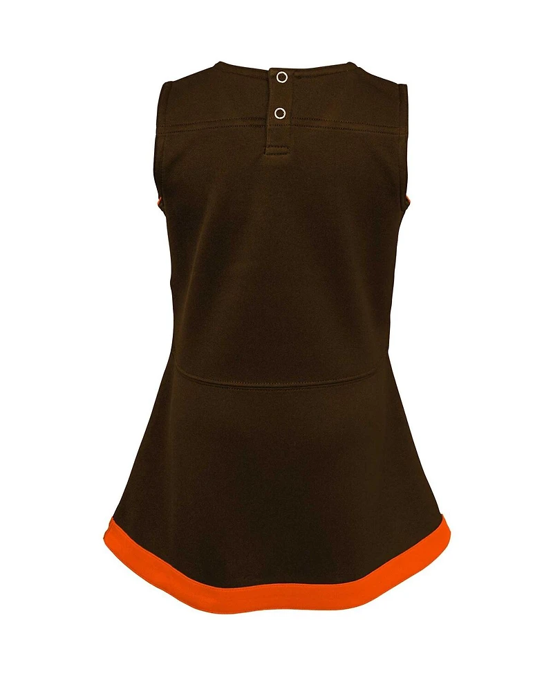 Outerstuff Baby Boys and Girls Brown Cleveland Browns Cheer Captain Jumper Dress