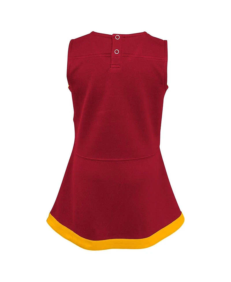 Outerstuff Girls Toddler Burgundy Washington Commanders Cheer Captain Dress with Bloomers