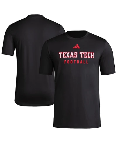 Adidas Men's Black Texas Tech Red Raiders Locker Practice Football Pre-Game T-Shirt