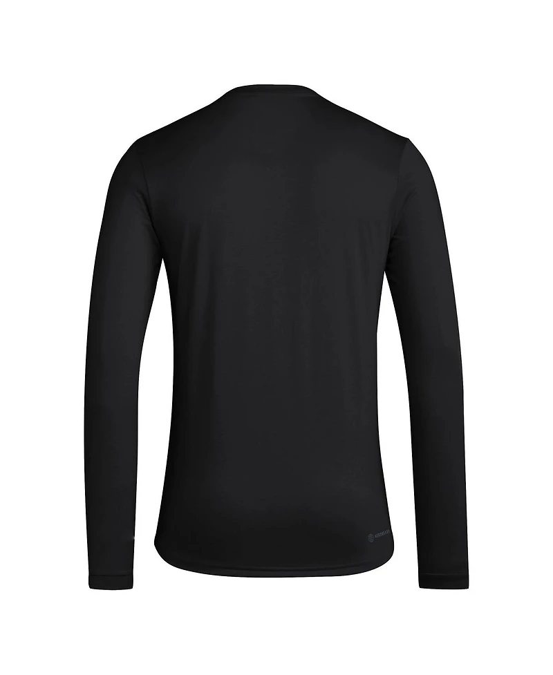 Adidas Men's Black Nebraska Huskers Locker Practice Football Pre-Game Long Sleeve T-Shirt