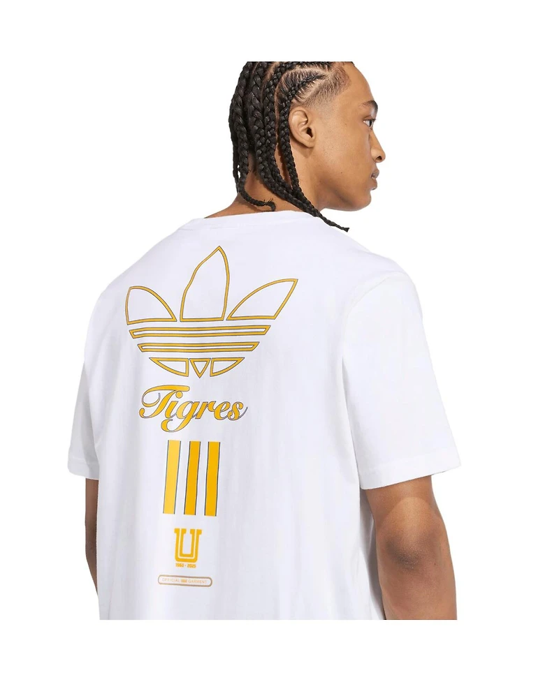 Adidas Men's White Tigres Uanl Terrace Icons Collection Graphic T-Shirt