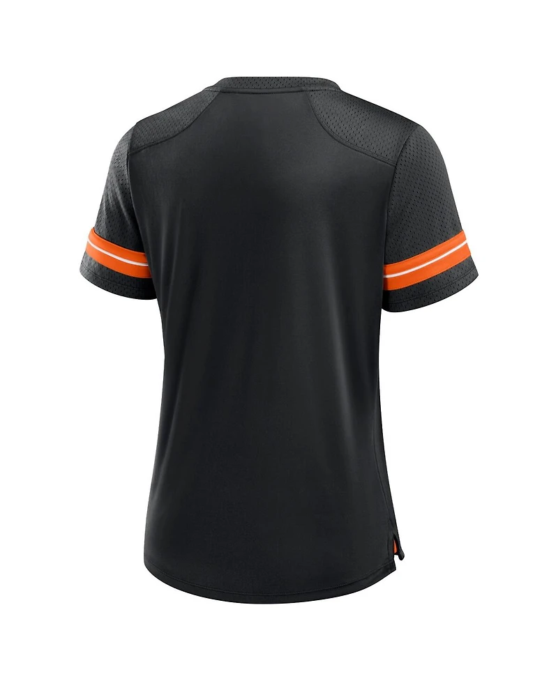 Fanatics Women's Black Cincinnati Bengals Play Script Lace-Up T-Shirt