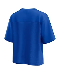 Fanatics Women's Royal Kentucky Wildcats Tall Script Overlay Mesh V-Neck Fashion Top
