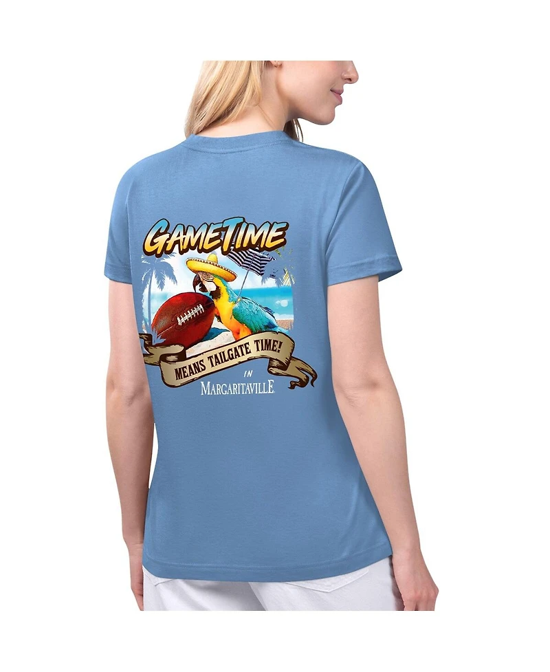 Margaritaville Women's Blue Los Angeles Rams Game Time V-Neck T-Shirt