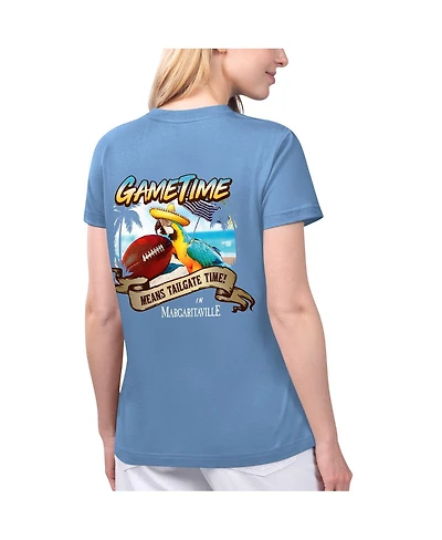 Margaritaville Women's Blue Los Angeles Rams Game Time V-Neck T-Shirt