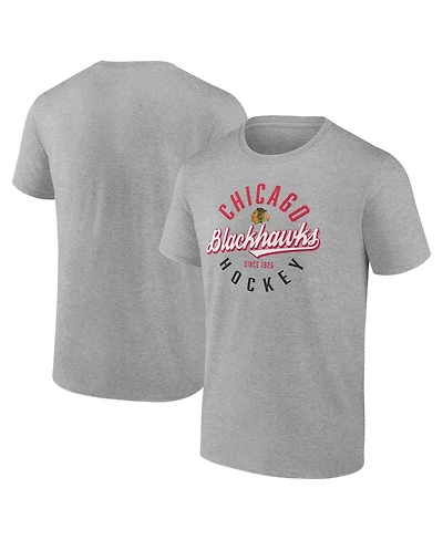 Fanatics Men's Gray Chicago Blackhawks Emblem T-Shirt