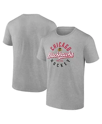 Fanatics Men's Gray Chicago Blackhawks Emblem T-Shirt
