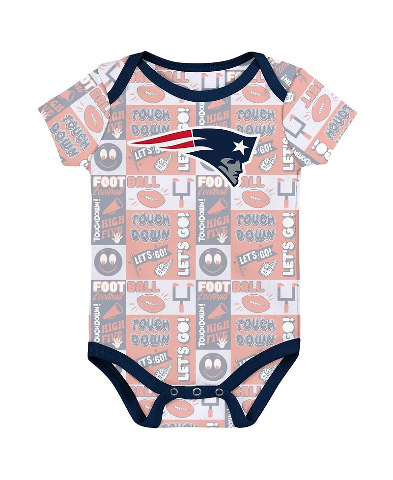 Outerstuff Baby Boys and Girls 3-Pack New England Patriots Play Day Bodysuit Set