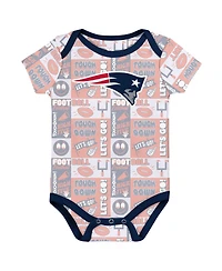Outerstuff Baby Boys and Girls 3-Pack New England Patriots Play Day Bodysuit Set