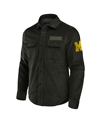 Fanatics Men's Olive Michigan Wolverines Corduroy Full-Button Shacket