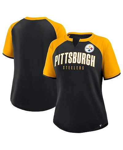 Fanatics Women's Black/Gold Pittsburgh Steelers Height Advantage T-Shirt