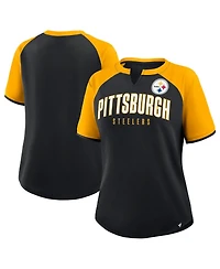 Fanatics Women's Black/Gold Pittsburgh Steelers Height Advantage T-Shirt
