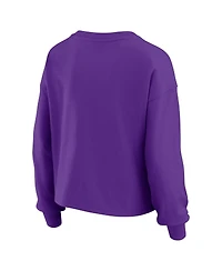 Wear by Erin Andrews Women's 2-Piece Purple Minnesota Vikings Heavy Rugby Jersey Long Sleeve T-Shirt and Shorts Lounge Set