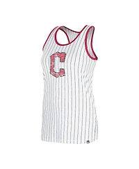 New Era Women's White Cleveland Guardians Gameday Pinstripe Tank Top
