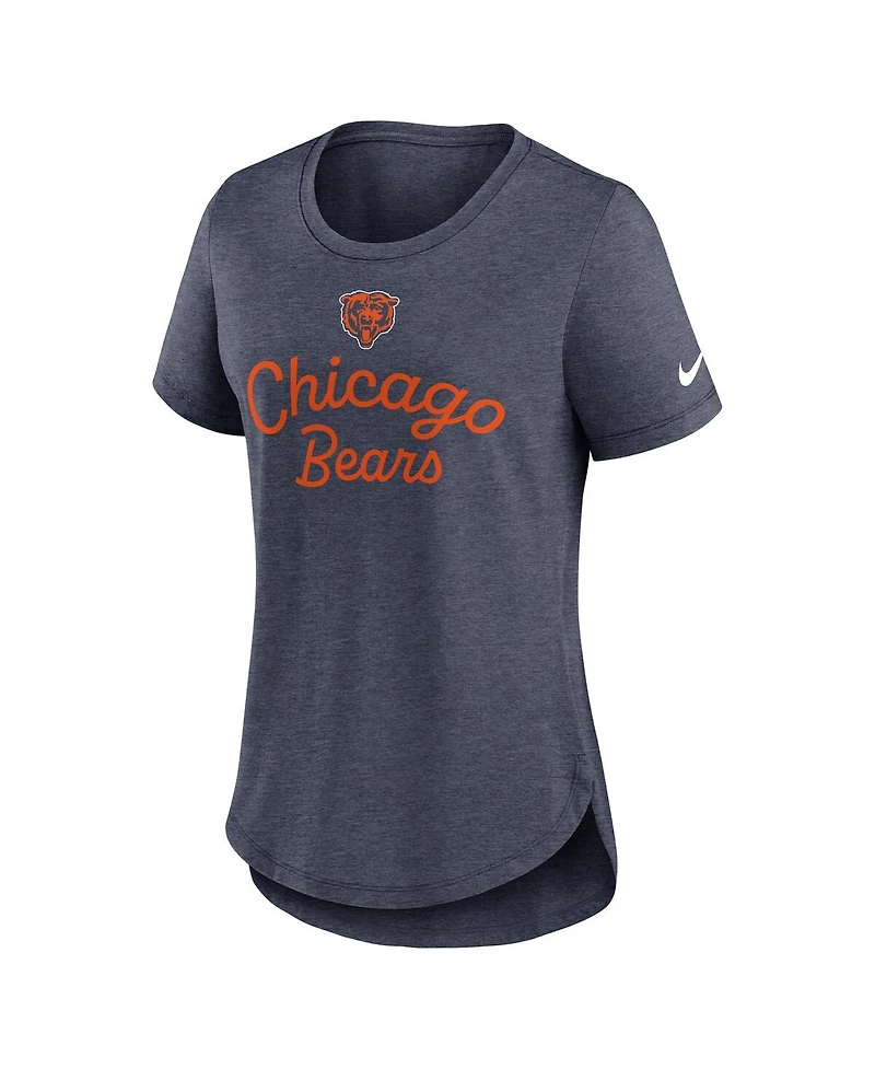 Nike Women's Navy Chicago Bears Script Tri-Blend T-Shirt