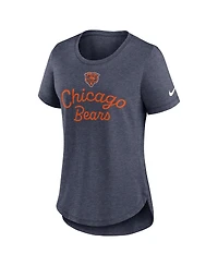 Nike Women's Navy Chicago Bears Script Tri-Blend T-Shirt