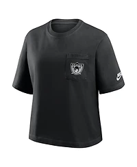 Nike Women's Black Las Vegas Raiders Rewind Pocket Boxy T-Shirt