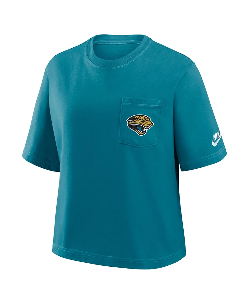 Nike Women's Teal Jacksonville Jaguars Rewind Pocket Boxy T-Shirt