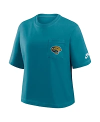 Nike Women's Teal Jacksonville Jaguars Rewind Pocket Boxy T-Shirt