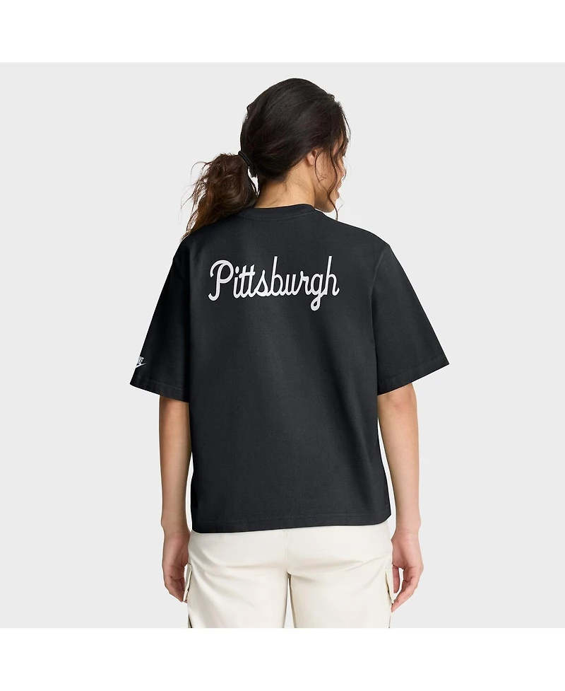 Nike Women's Black Pittsburgh Steelers Rewind Pocket Boxy T-Shirt
