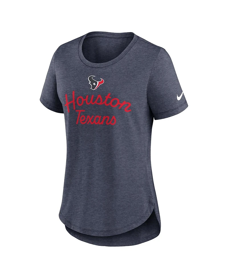 Nike Women's Navy Houston Texans Script Tri-Blend T-Shirt