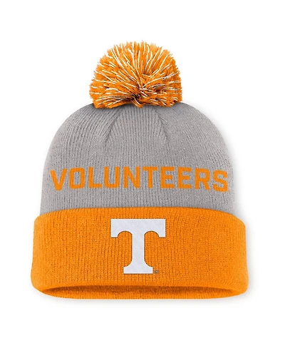 Nike Men's Gray/Tennessee Orange Tennessee Volunteers Primetime Peak Cuffed Pom with Knit Hat