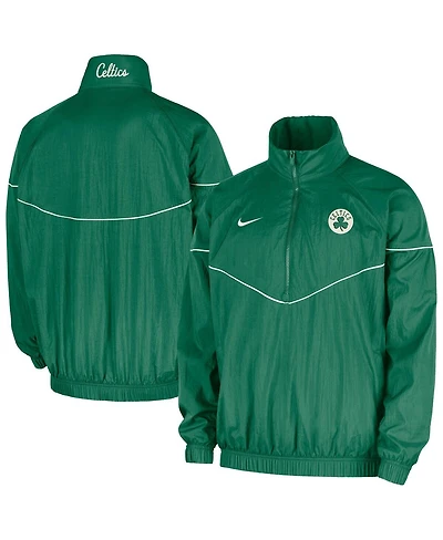 Nike Men's Kelly Green Boston Celtics Courtside Windrunner Woven Half-Zip Jacket