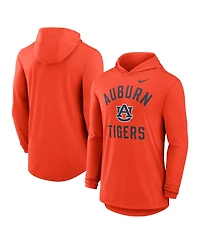 Nike Men's Orange Auburn Tigers Classic Arch Tri-Blend Dri-fit Long Sleeve Hoodie T-Shirt