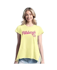 Margaritaville Women's Yellow Pittsburgh Steelers Gametime Is Paradise T-Shirt