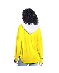 G-iii 4Her by Carl Banks Women's Gold Utah Jazz Bench Player Oversized Long Sleeve Hooded Top