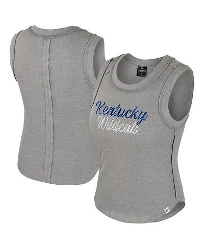 Colosseum Women's Heather Gray Kentucky Wildcats Beach You Ribbed Tri-Blend Tank Top