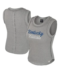 Colosseum Women's Heather Gray Kentucky Wildcats Beach You Ribbed Tri-Blend Tank Top