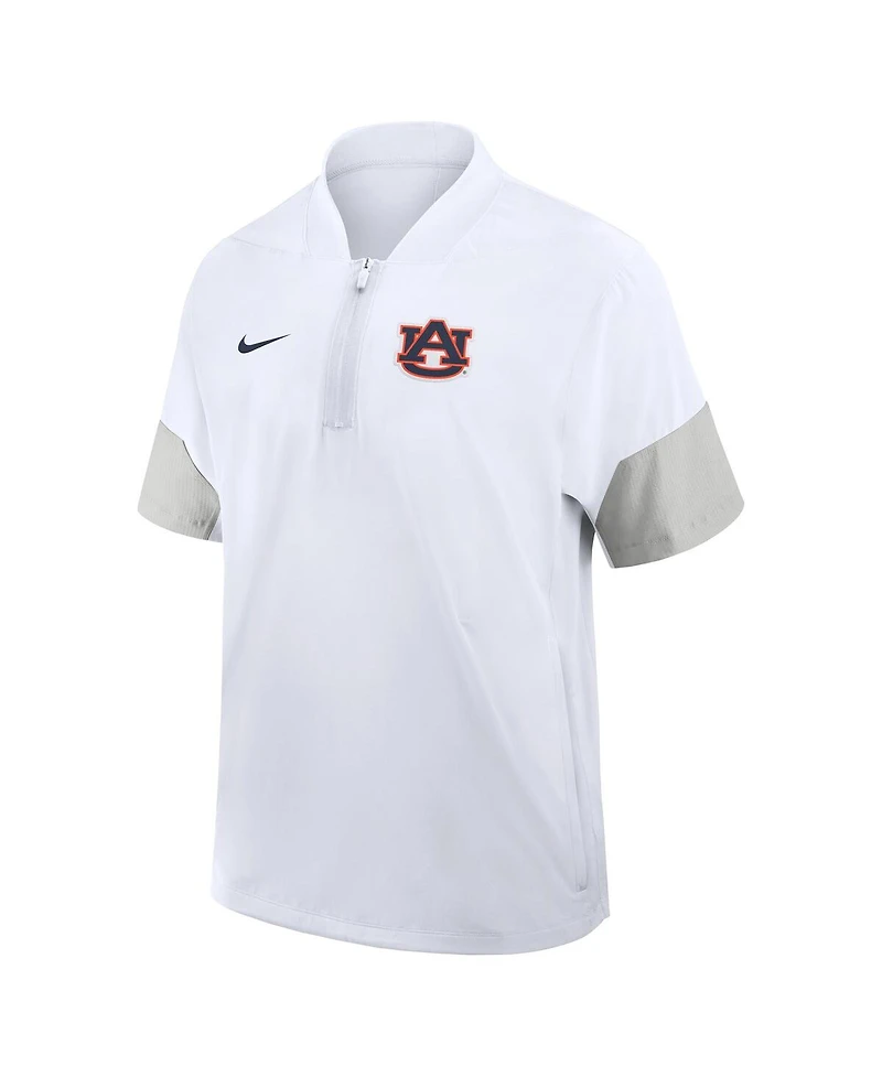 Nike Men's White Auburn Tigers 2025 Sideline Coaches Lightweight Short Sleeve Jacket