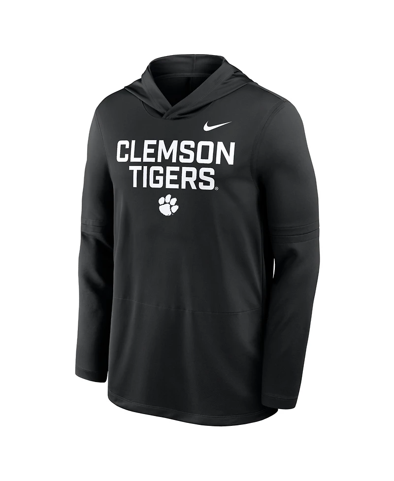 Nike Men's Black Clemson Tigers 2025 Sideline Performance Long Sleeve Hoodie T-Shirt