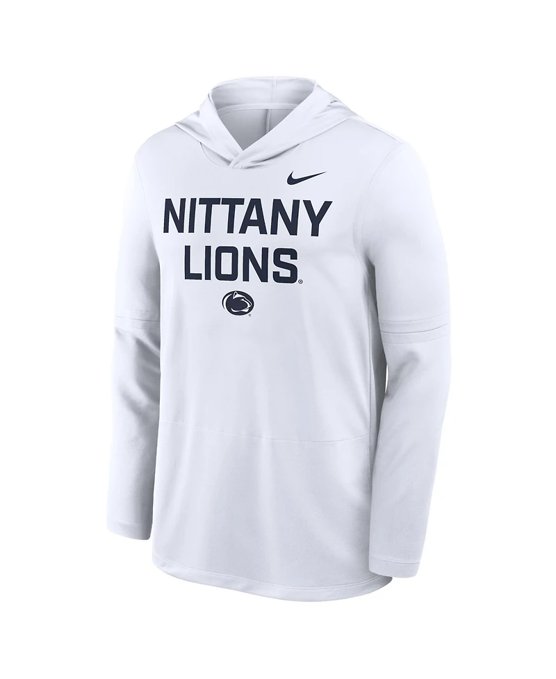 Nike Men's White Penn State Nittany Lions 2025 Sideline Performance Long Sleeve Hoodie T-Shirt