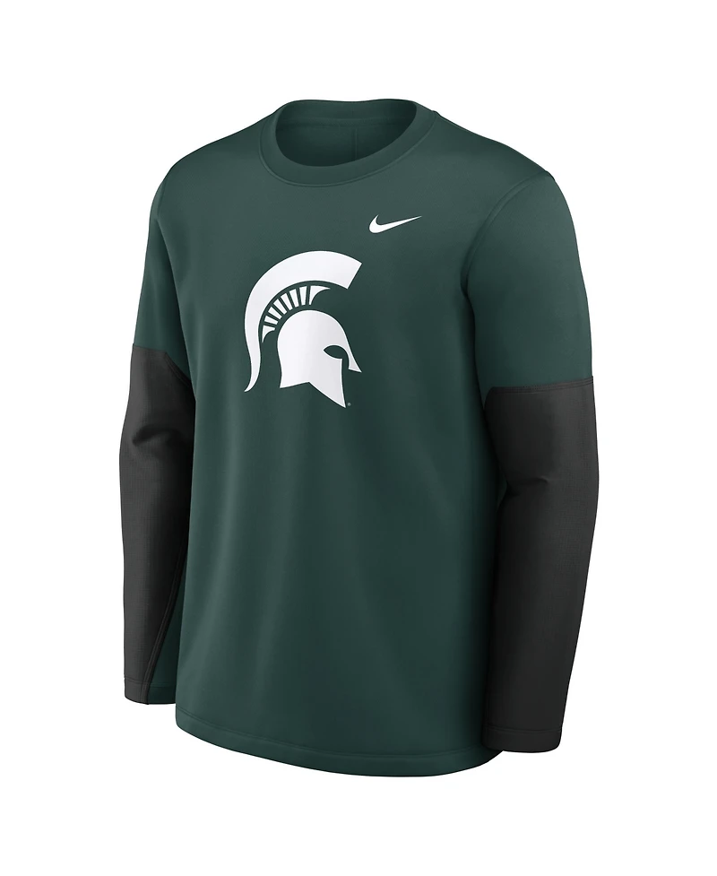Nike Men's Green Michigan State Spartans 2025 Sideline Coach Performance Long Sleeve T-Shirt