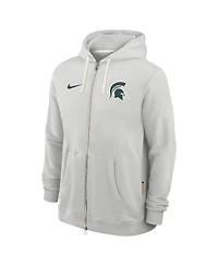 Nike Men's Gray Michigan State Spartans 2025 Sideline Standard Issue Dri-fit Full-Zip Hoodie