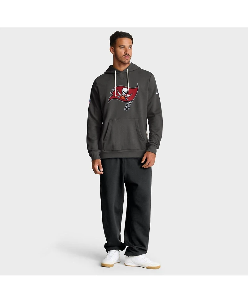 Nike Men's Pewter Tampa Bay Buccaneers Sideline Standard Issue Initial Home Dri-fit Hoodie