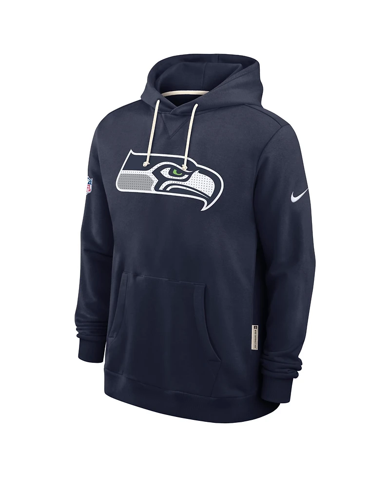 Nike Men's College Navy Seattle Seahawks Sideline Standard Issue Initial Home Dri-fit Hoodie