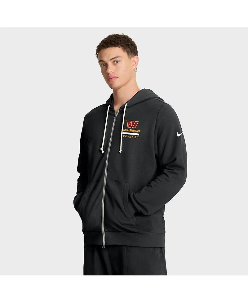 Nike Men's Black Washington Commanders Sideline Standard Issue Utility Player Dri-fit Full-Zip Hoodie