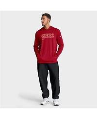 Nike Men's Scarlet San Francisco 49ers Big Tall Sideline Performance Long Sleeve Hoodie T-Shirt