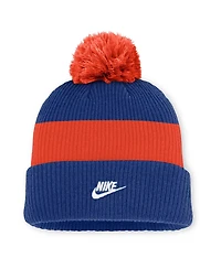 Nike Men's Royal/Orange New York Mets Cooperstown Collection Peak Standard Cuffed Pom with Knit Hat