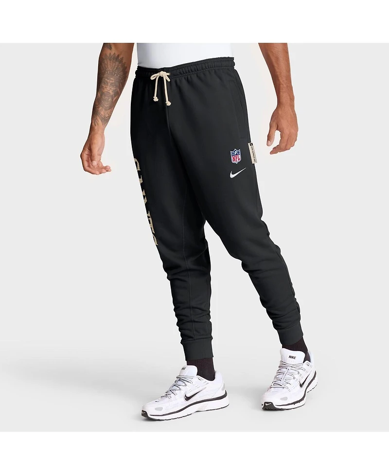 Nike Men's Black New Orleans Saints Sideline Standard Issue Ground Game Dri-fit Taper Pants