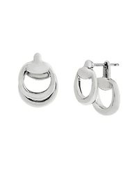 Steve Madden Rhodium Collegiate C Link Earrings