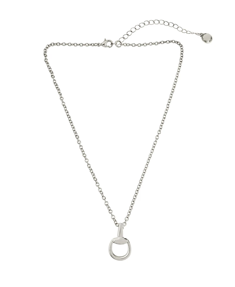 Steve Madden Rhodium Collegiate Link Pendant Necklace
