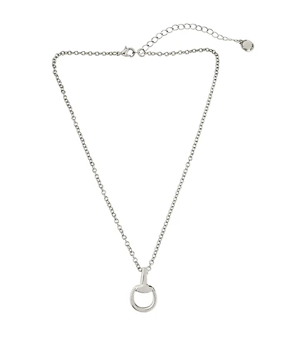 Steve Madden Rhodium Collegiate Link Pendant Necklace