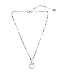 Steve Madden Rhodium Collegiate Link Pendant Necklace